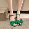 Fashion Solid Color Open-toe Sandals Women Buckle Fashion Temperament Bow Knot Comfortable Women's Shoes Zapatos Mujer 2024 Tendencia