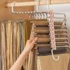 Folding Pants Rack Home Multifunctional Wardrobe Hanger Multi-layer Retractable Space-saving Clothing Storage Rack