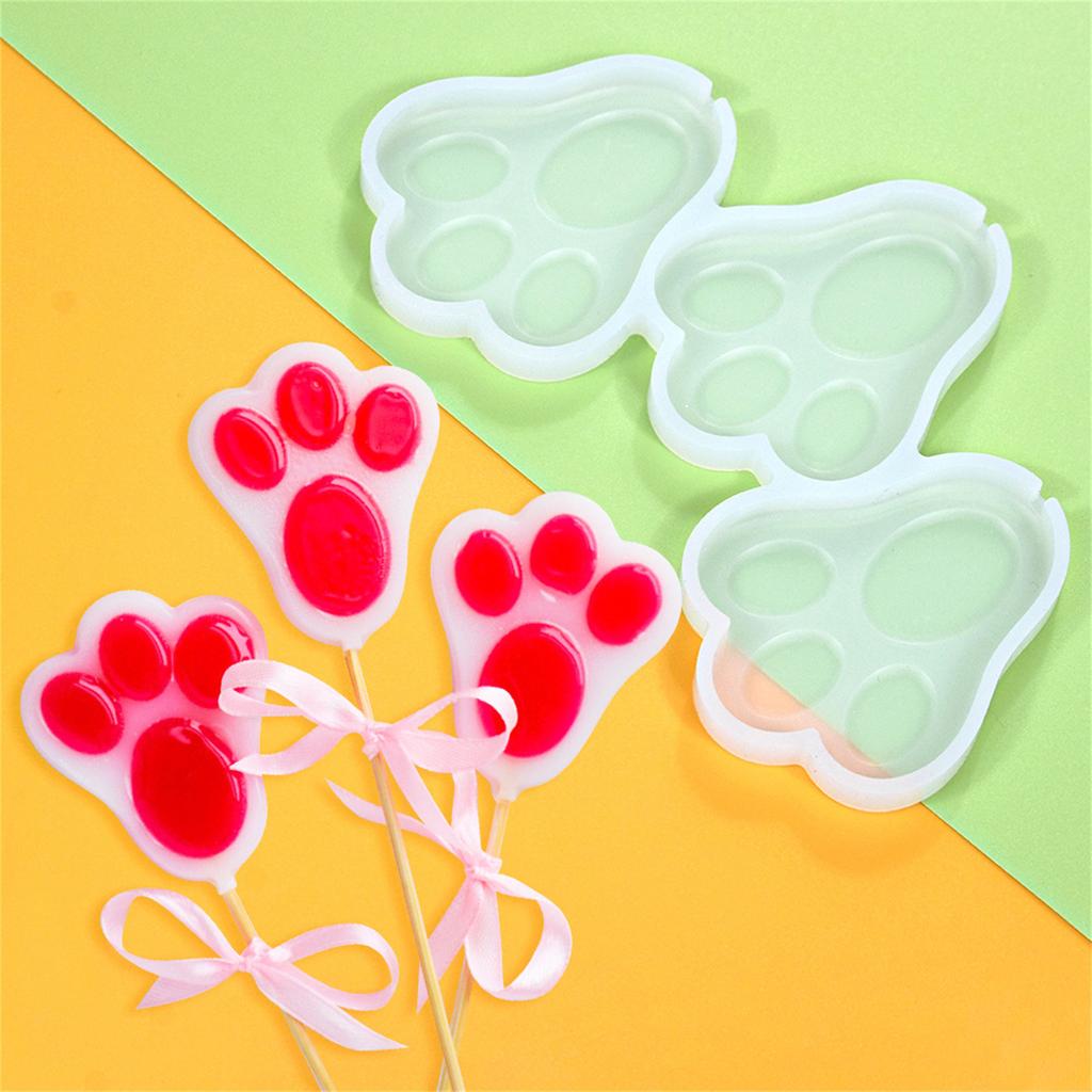 Silicone Lollipop Moulds Silicone Cake Mold Non-stick Animal Paw Shaped Chocolate Mould Candy Molds for Kitchen Baking