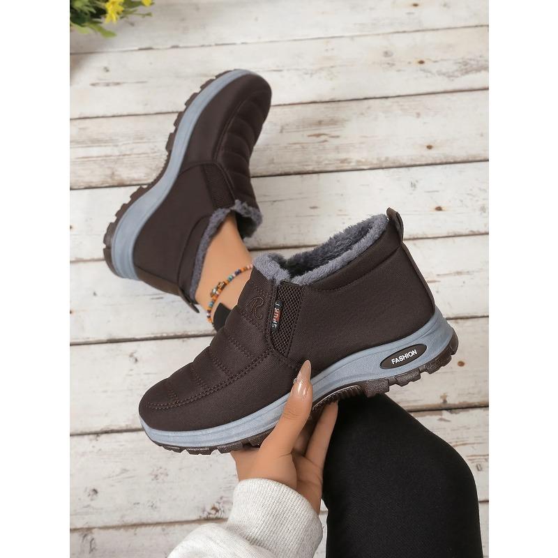 Women's Sports Shoes Fleece and Thickened Boots, Lightweight Soft-soled Women's Snow Boots