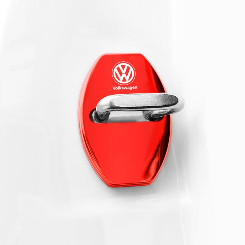 4Pcs Stainless Steel Car Door Lock Buckle Cover Accessories For VW GTI Polo Golf Passat Tiguan Arteon Touareg Taigo Caddy Jetta JJ2 gchx7