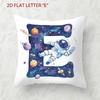 Astronaut Letter Print Pillow Cover Cosmic Space Theme Cushion Cover For Office Sofa Bedroom Living Room Home Decor Galaxy Style