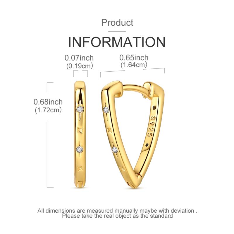 Fashion Gold Woman Hoop Earring 925 Sterling copper Sparkling Zircon Round Ear Stud Earrings Fine Zircon Lover Anniversary Gift