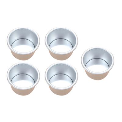 5Pcs 2.5inch Round Mini Cake Pan Removable Bottom Pudding Mold DIY Baking Tools