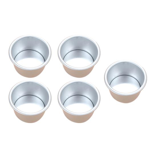 5Pcs 2.5inch Round Mini Cake Pan Removable Bottom Pudding Mold DIY Baking Tools