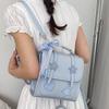 Schoolbag Handsome Rice Home Texture Retro Casual Female Foreign Style New Fashion Solid Color Popular Large Capacity Shoulder Portable Small Bag