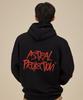 Graffiti Lettering Oversized Wide Shoulder Hoodie_Black