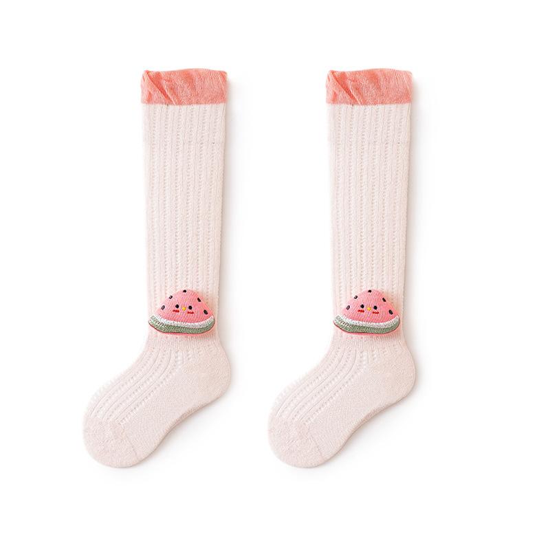 Newborn Baby Socks Summer Over-the-knee Stockings Cartoon Fruit Mesh Thin Anti-mosquito Socks Baby Accessories