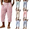 Herren Sport- und Freizeithose mit Streifen, verkürzt, mit elastischem Bund, gerader Beinschnitt