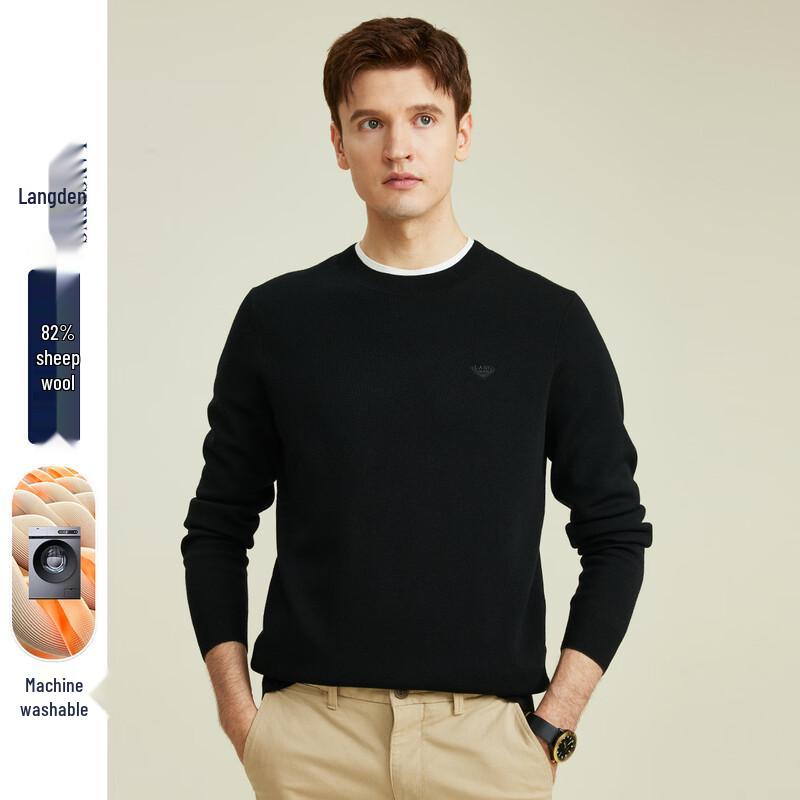 Langdeng Men s Business Casual Warm Round Neck Pullover Sweater XL