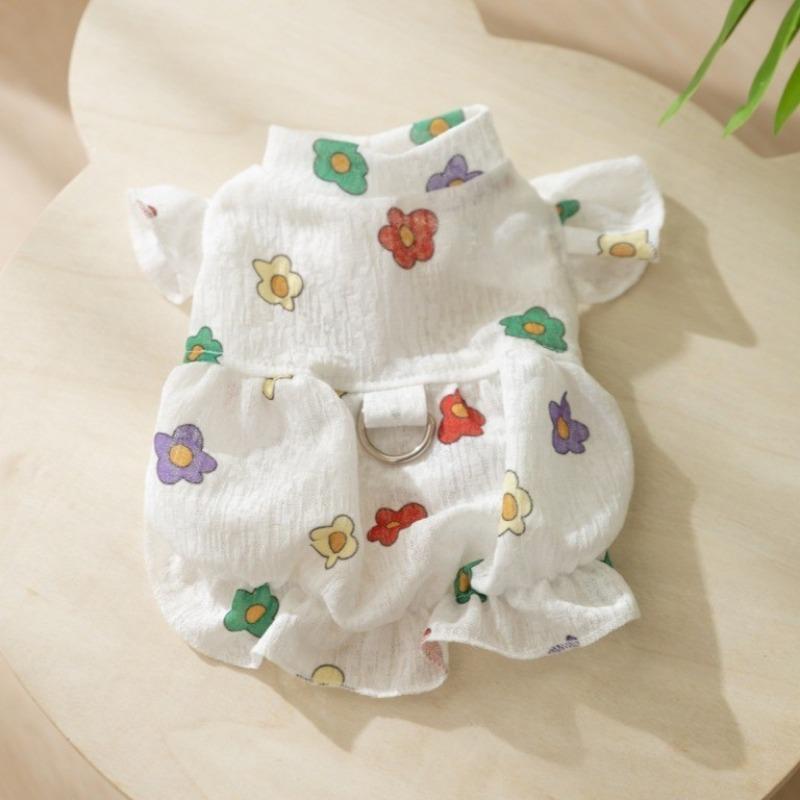 Cute Printed Thin Summer Dress For Small Medium Dogs Pet Cat Clothing