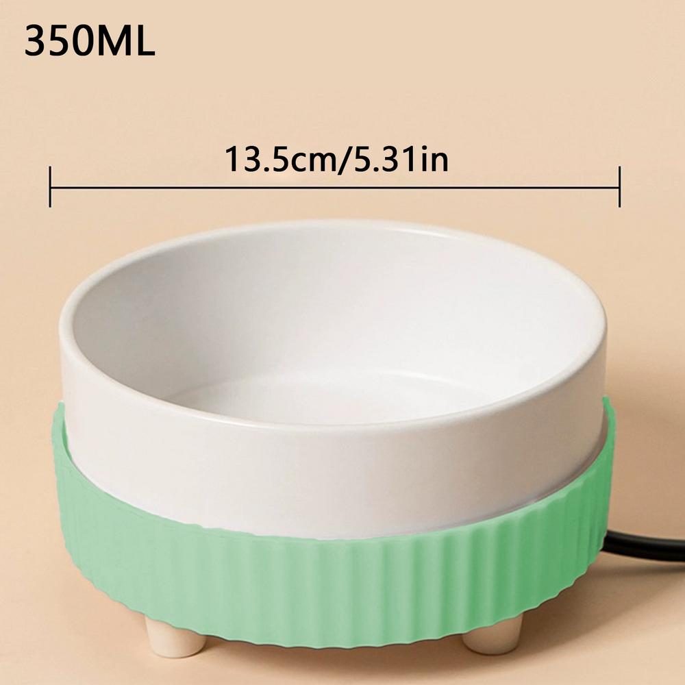 Heated Cat Bowl Rechargeable Pet Water Heating Bowl Noiseless Ceramic Water Bowl Cat Water Fountain Animal Drinking Dispenser