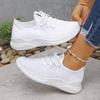 Women's Breathable Mesh Running Shoes - Solid Color Low Top Sports Sneakers , All-Season Lace-Up Athletic Footwear, Lightweight for Fitness & Training