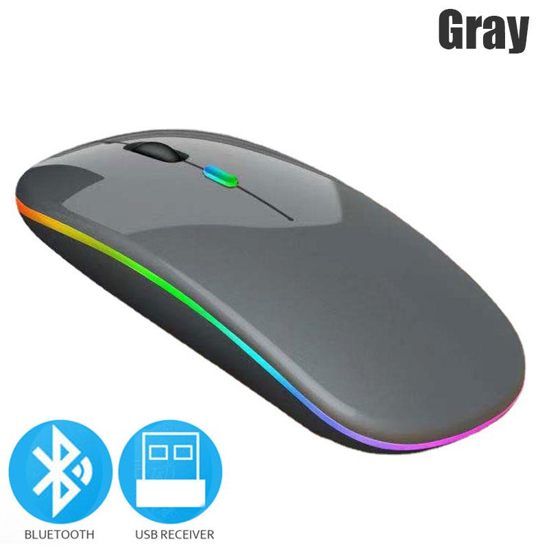 Souris Sans Fil Bluetooth 5.0 Avec Lumière RGB Rechargeable par USB Pour Ordinateur Portable PC Macbook Souris Gaming 2.4GHz 1600DPI
