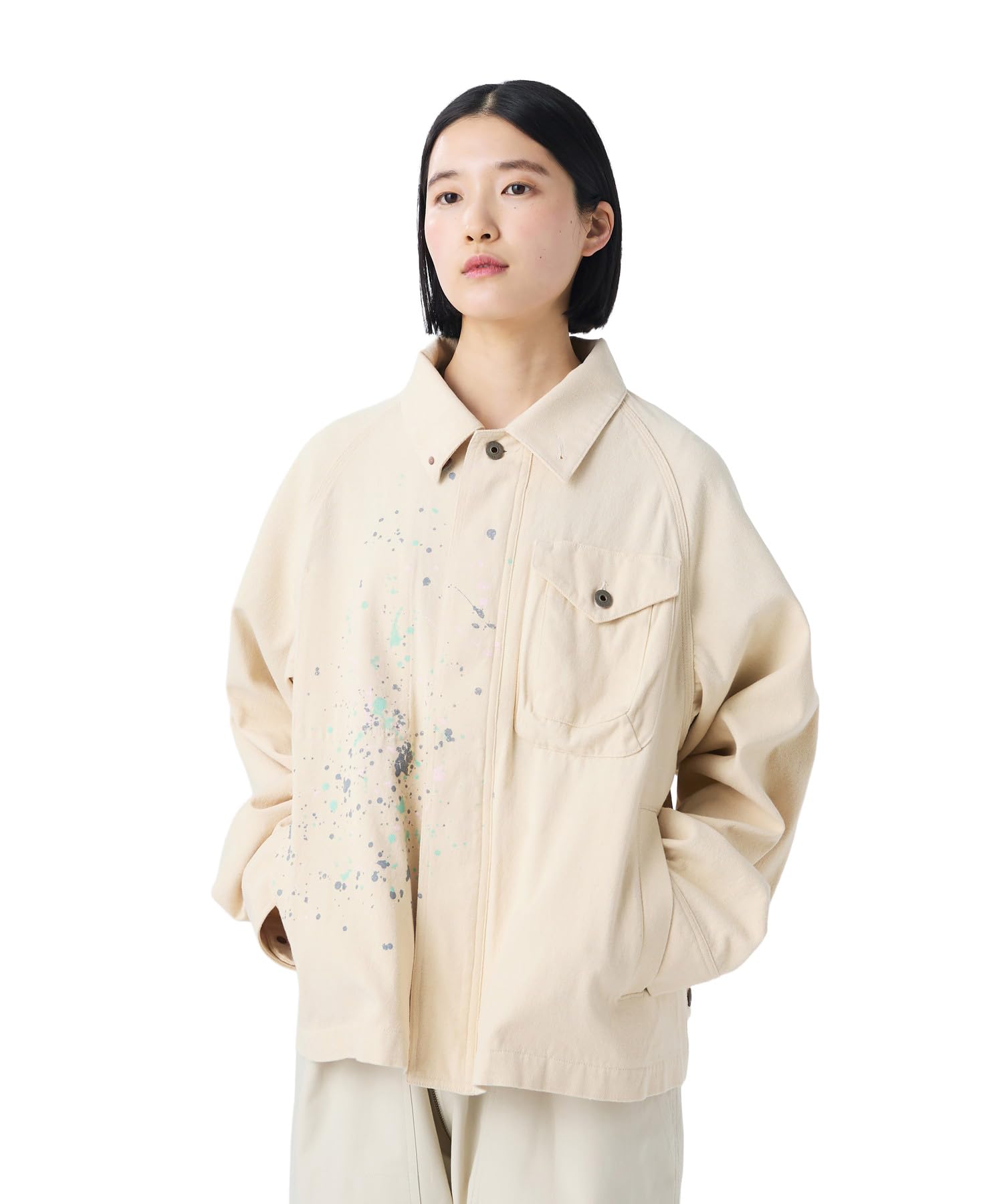 Erin Select - Japanese Selection Of Goods- Women's Sulfur Dyed Fade Painted Coverall Outer Jacket Ecru M [Snow Peak] Jk-26Su008 Men's