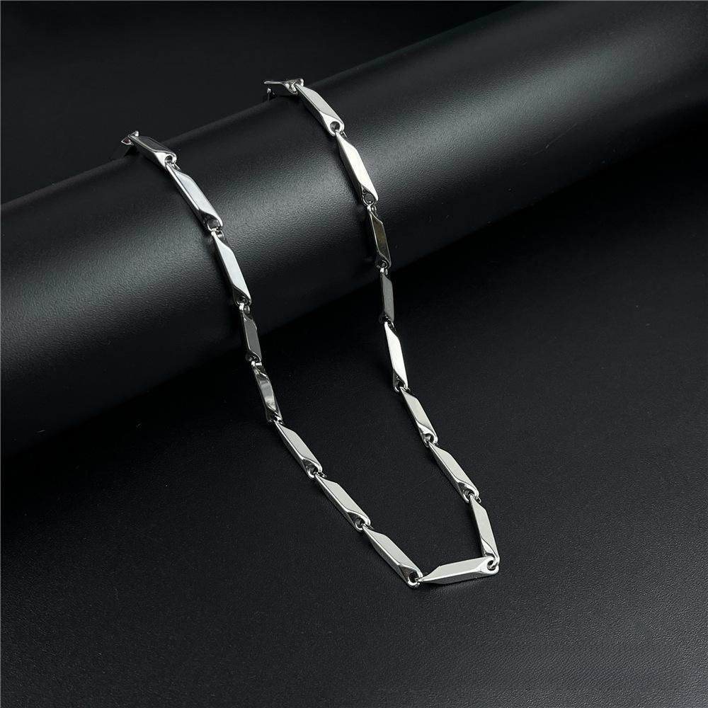 

Унисекс-колье из титановой стали с кубинской цепочкой — стиль хип-хоп, дизайн в виде змеиной кости, универсальная цепочка на ключицу