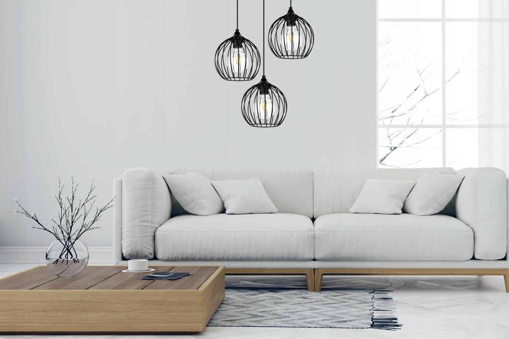HANGING WIRE LAMP BLACK LOFT LED CHANDELIER