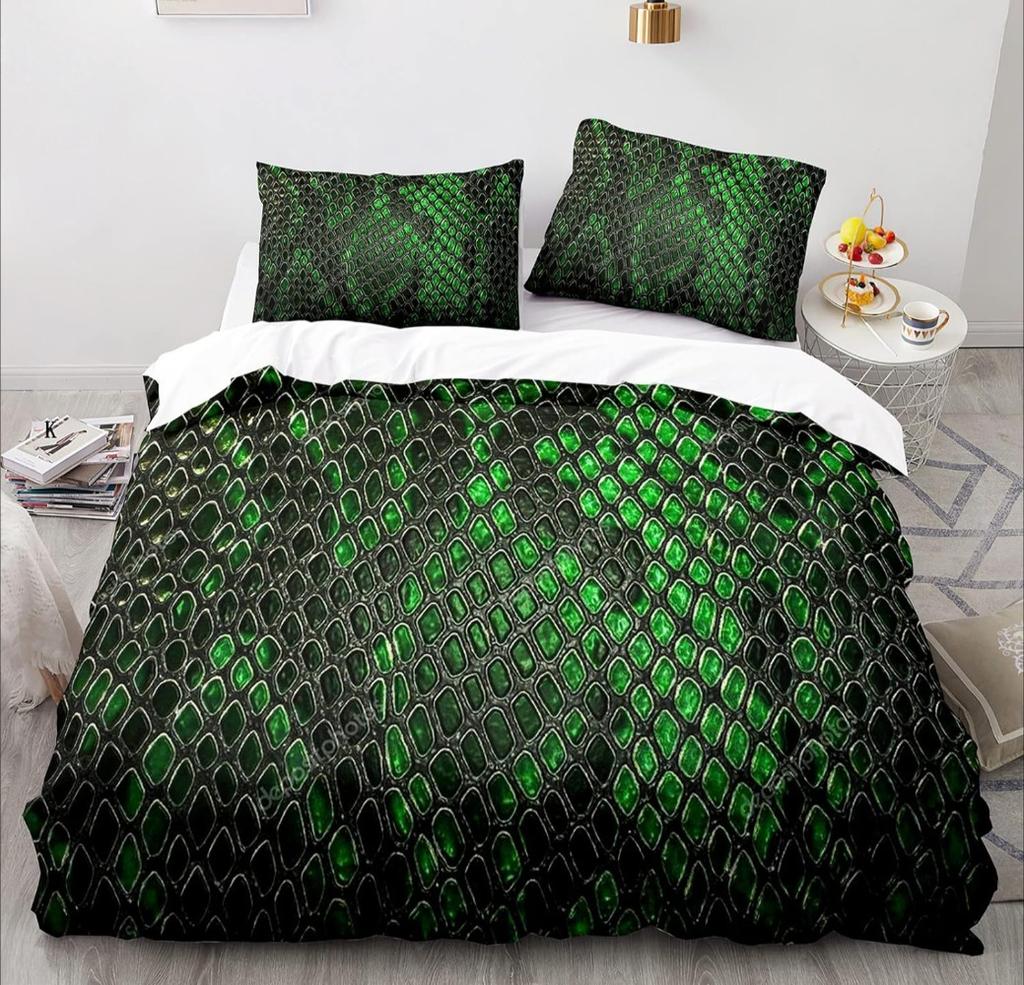 Cartoon SnakeBed Linen,Microfibre Bedding Sets, Children's Bed Linen with Zip Room Decor  Duvet Cover  for Teenagers  Adult