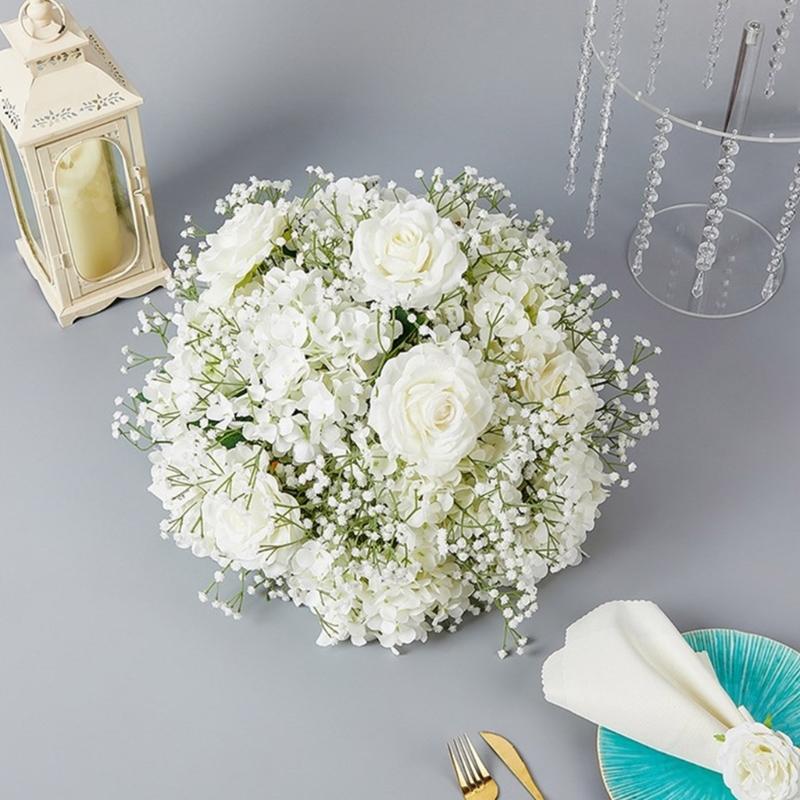 Wedding Flower Bouquets for Centerpieces, Artificial Flower Artificial Gypsophila Arrangement for Wedding Decoration