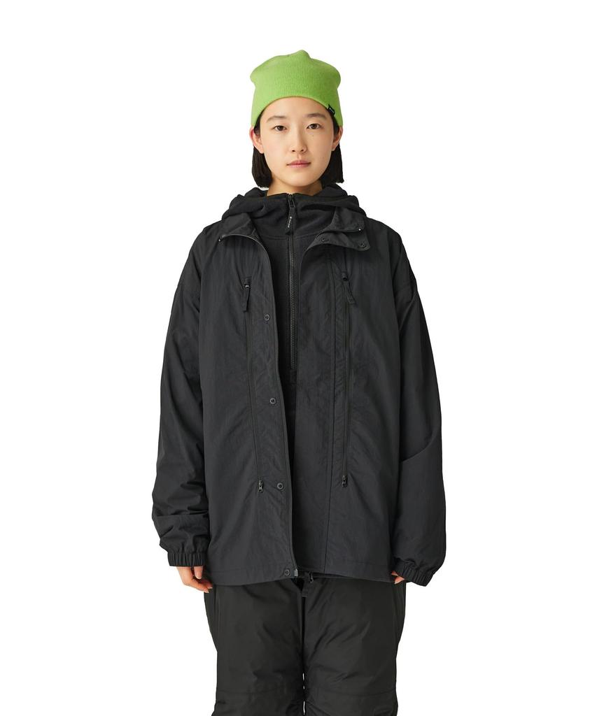 Snow Peak Nylon Tussah Utility Storage Jacket Outer Jacket for Men and Size L JK-25AU008 Women, Black,