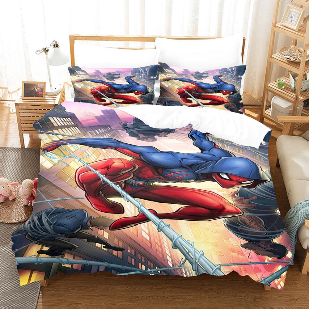Bedding Three-Piece Set 3D Digital Cartoon Animation Microfiber Duvet Set