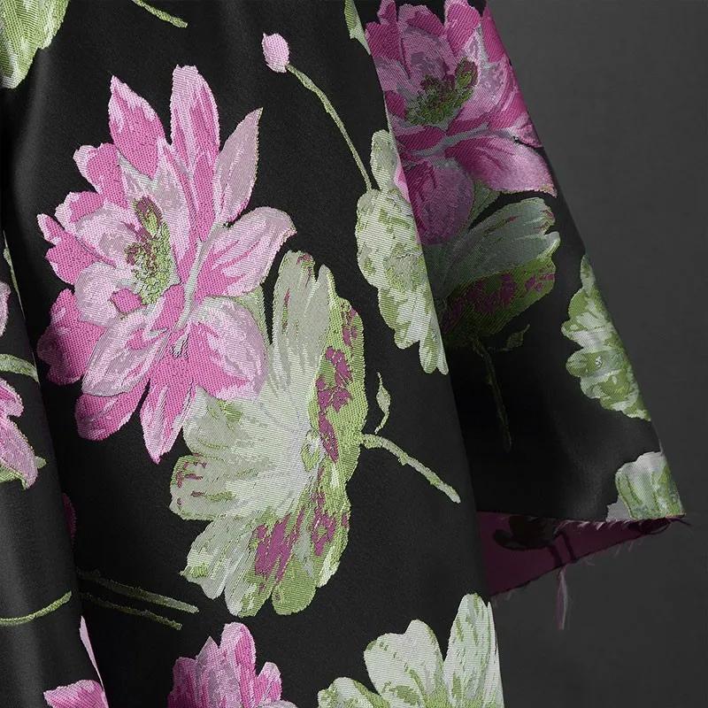 50x145cm Lotus Colored Yarn Dyed Jacquard Fabric DIY Sewing Vest Cushion Cloth Jacquard Women's Braces Skirt Clothing Fabric