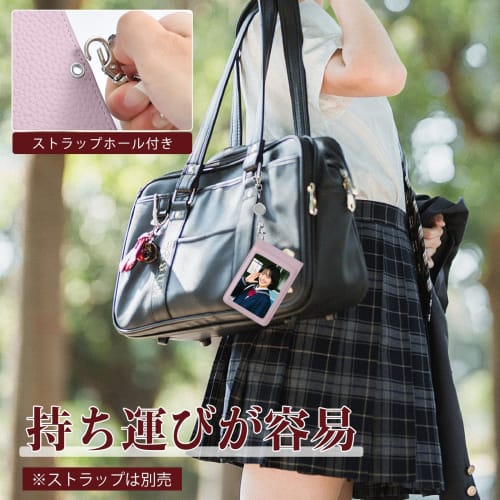 Ganve Women's Vertical Trading Card Holder, Synthetic Leather "Enjoy Idol" Stylish and Popular Idol Photo Display Storage Box with Clear Window (10x7.