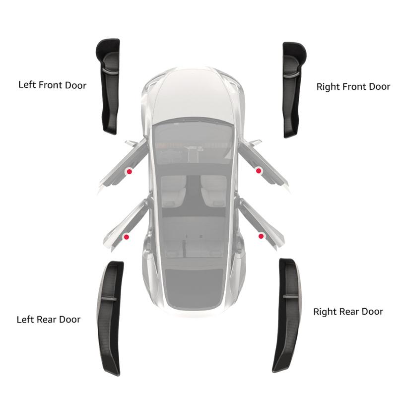 4pcs Door Side Storage Box Interior Front Rear Door Handle Armrest Tray Organizer for Tesla Model Y