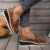 European & American Large-Size Loafers for Women – Spring/Autumn New Leopard Print Thick Sole Casual Flat Shoes