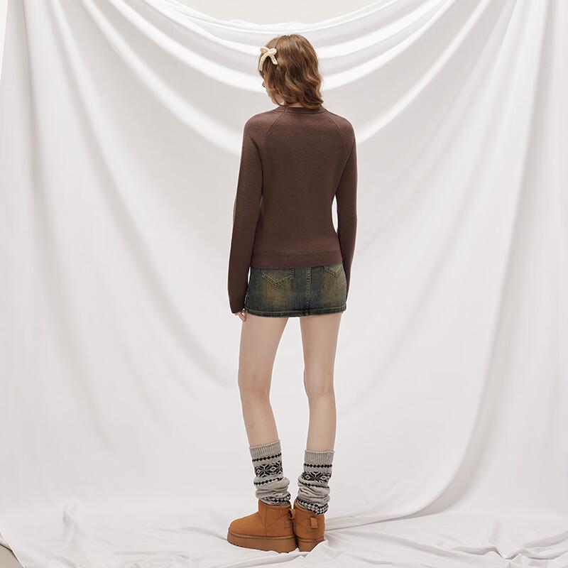 UNIFREE Women's Retro Patchwork Knit Sweater