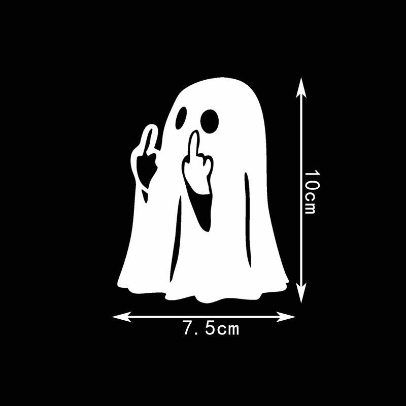 Middle Finger Ghost Car Decal Waterproof Removable Funny Sticker for Auto Window Bumper Motorcycle Helmet DIY Decor