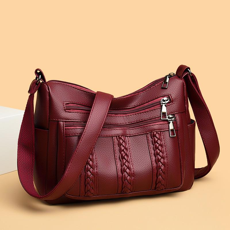 Stilvolle und praktische Damen-PU-Umhängetasche - Mehrere Fächer für Mütter, einseitig oder crossbody zu tragen