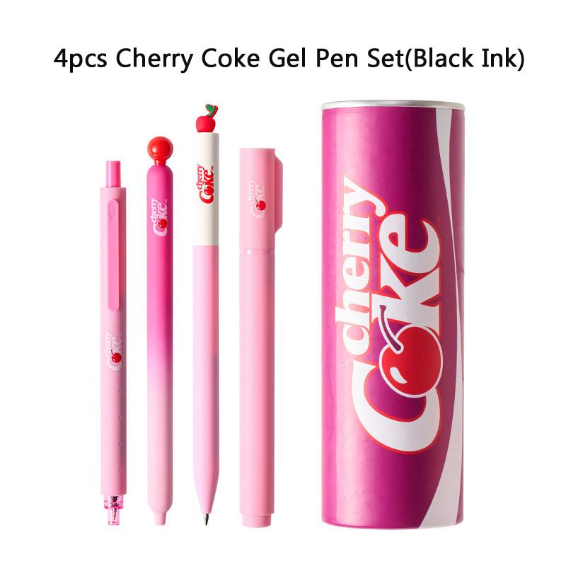 KACO x Cherry Coke Collab"Sakura Flavor"Gel Pen Set,Cute Soda Can Design,Smooth Quick-Dry Ink,Large Capacity,Perfect for School