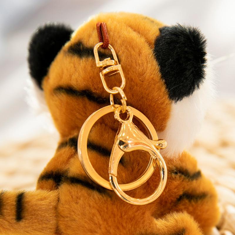 10cm New Cute Tiger Baby Keychain Plush Pendant School Bag Zero Wallet Hanging Decoration Children's Festival Gift