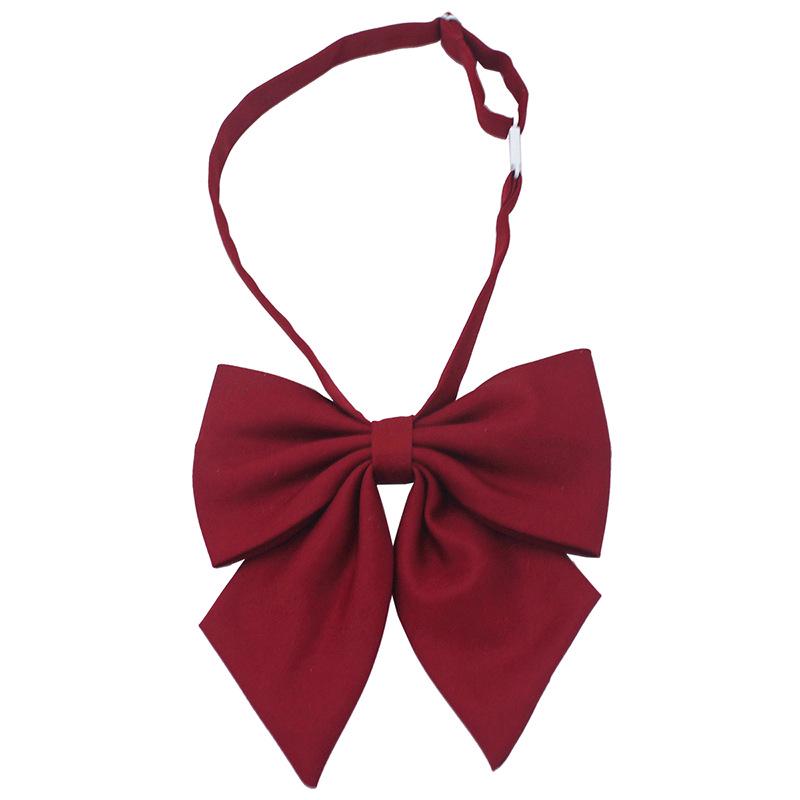 Matte Red Feather Bow Tie Brooch for Women - Plus Size Korean Academy Style