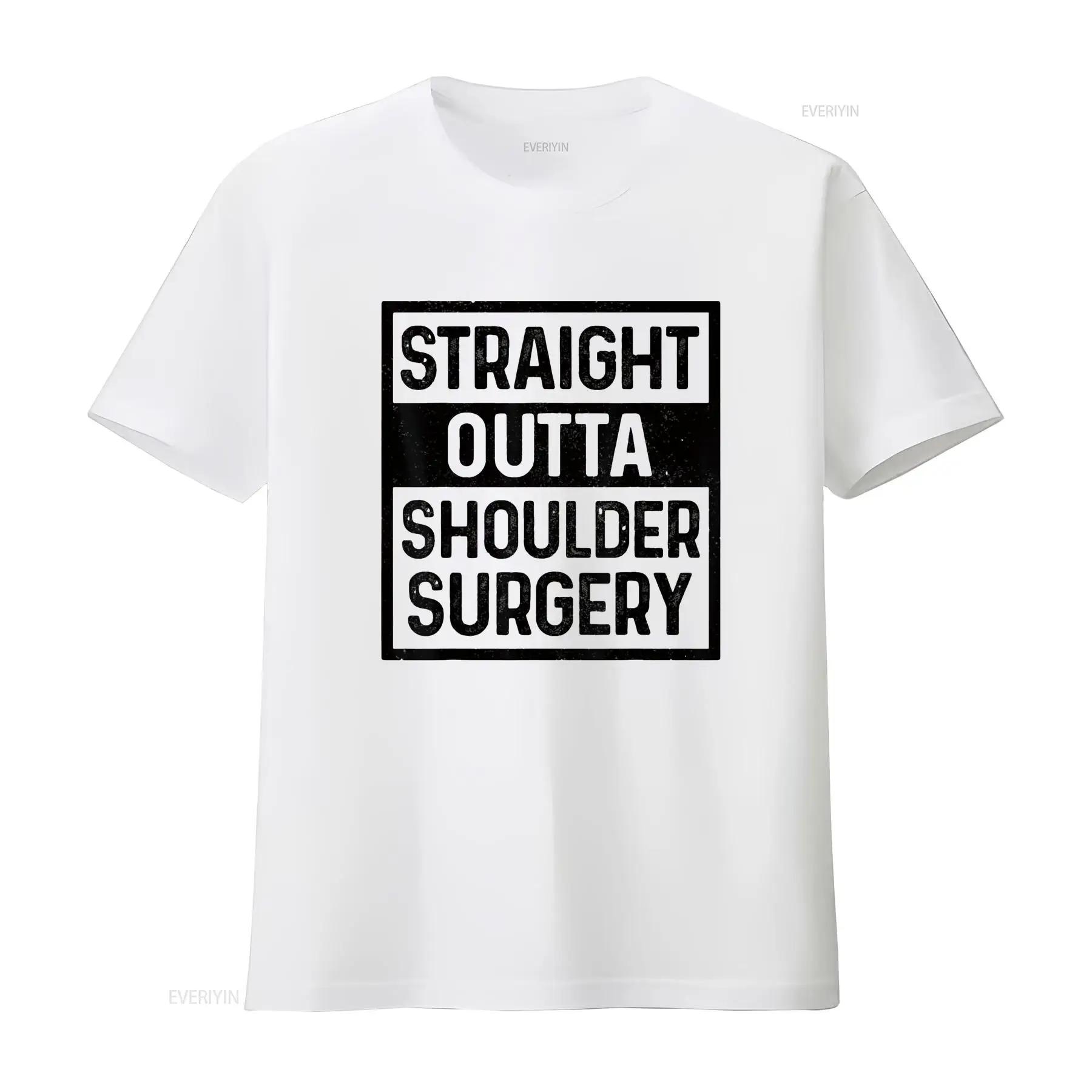 Womens Straight Outta Shoulder Surgery Joint Replacement Recovery T Shirt Black Vintage Washed Slightly Homme Fashion - Men s... S разноцветный