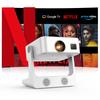 [Short Throw, Google TV Official] Home Projector, 2000 kHz High Brightness - Sovboi Ceiling Projection, Full HD 1080P, 4K Compatible, HDR10+, Camera-T