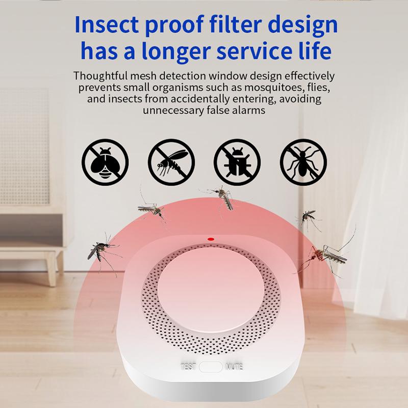Independent Smoke Detector Sensor Fire Alarm System For Home Office Security Smoke Alarm Fire Protection Battery Powered