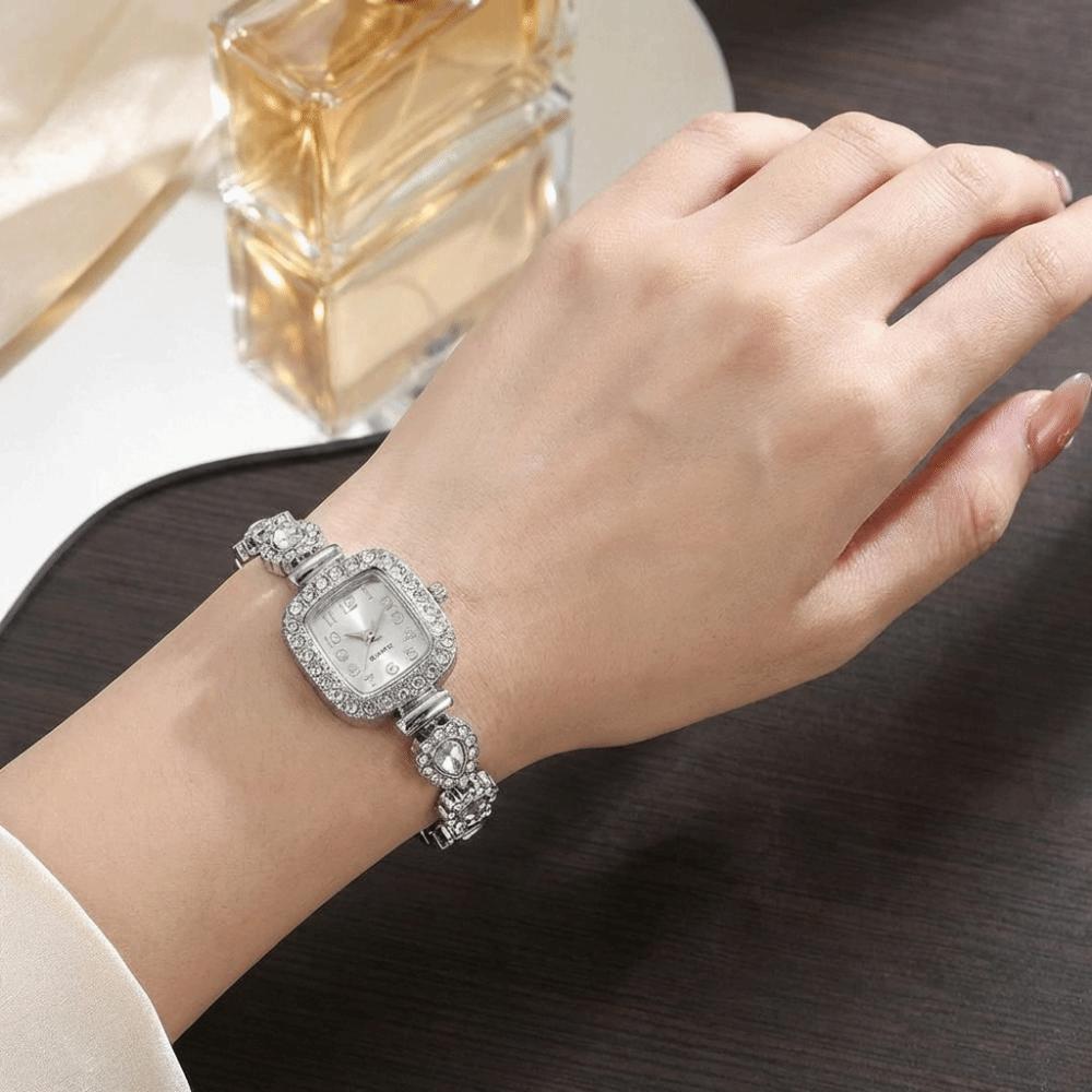 with Adjustable Bracelet Quartz Watches Diamond Studded Watch Strap Women Wristwatch  Women Girl