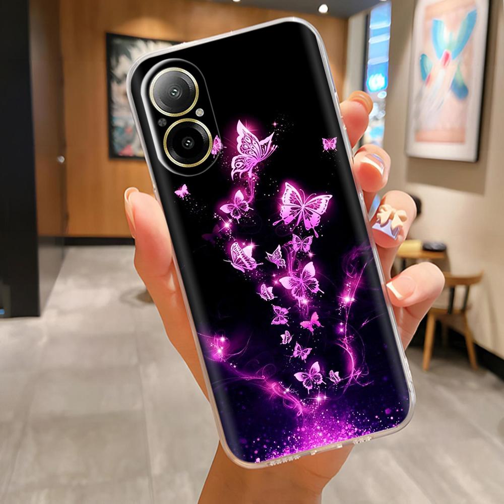 For Oppo Realme C67 4G Case Phone Case Pretty Butterfly Patterns Soft Slim TPU Clear Silicone Bumper For Realme C67 4G RealmeC67