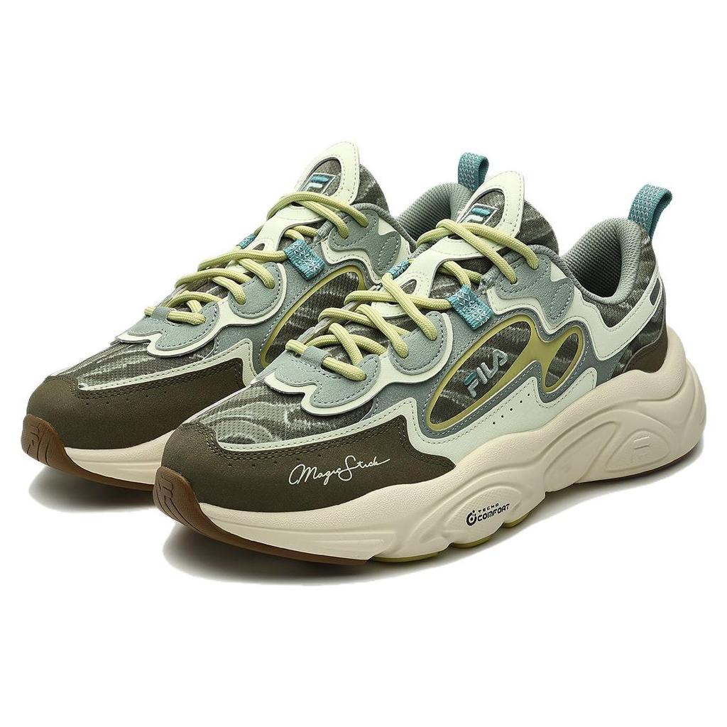 Fila Mars 1 Fabric Synthetic Leather TPU Comfortable Versatile Low-Top Casual Shoes Men Sneaker Green F12M332119FBM