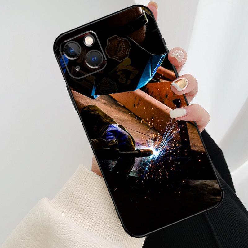 Welder Welding Hot Metal Worker Phone Case For iPhone 17 Pro Max 14 13 12 11 15 16 Pro Max mini 15 16 Plus 16e 17 Air Cover