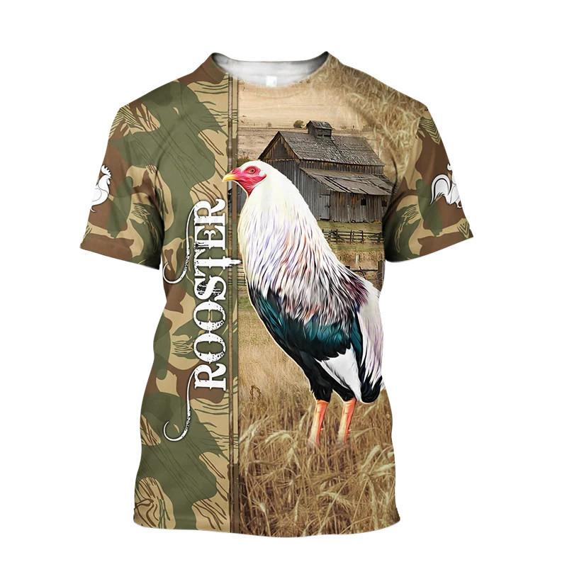 New 3D Printed Rooster Men's Shirt 3D T-shirt Summer Pattern Clothing Street Fashion Top Top Top Top Top