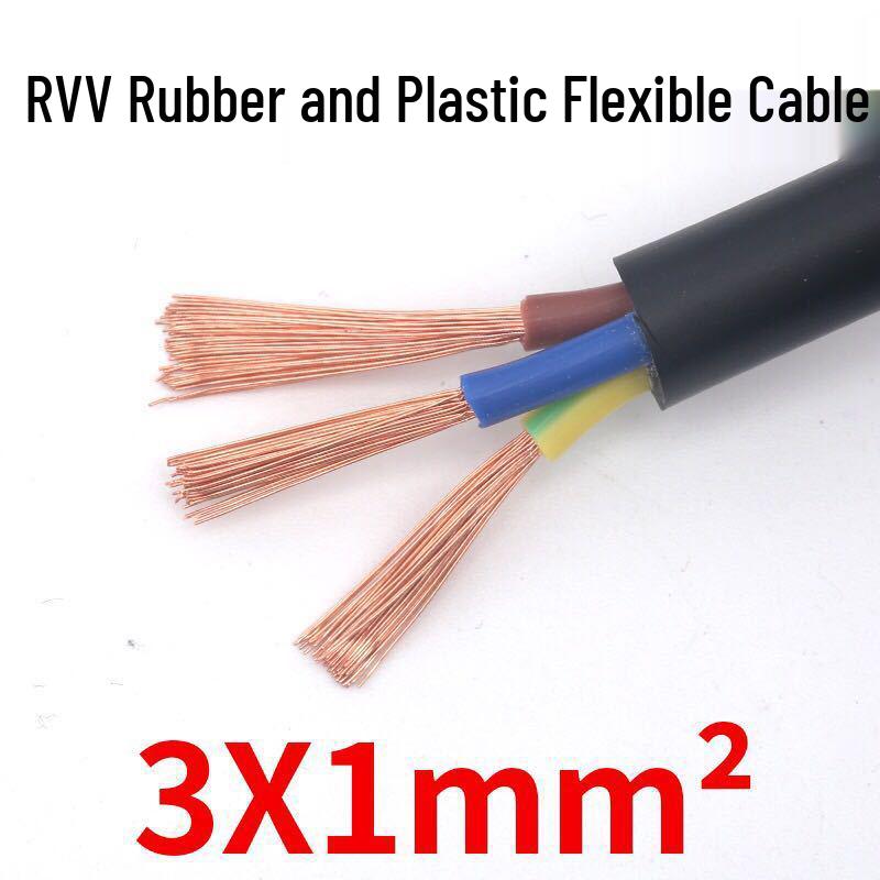 3-Core Pure Copper Wire & Cable: 2.5/4/6/10 sq mm Power Cord Extension for Household Use