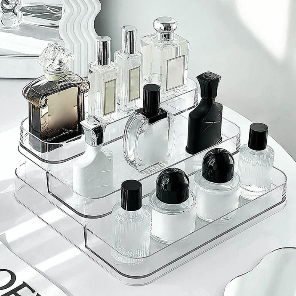 

Acrylic Cosmetic Storage Rack Transparent Makeup Display Stand Desktop Cosmetic Shelf Bathroom