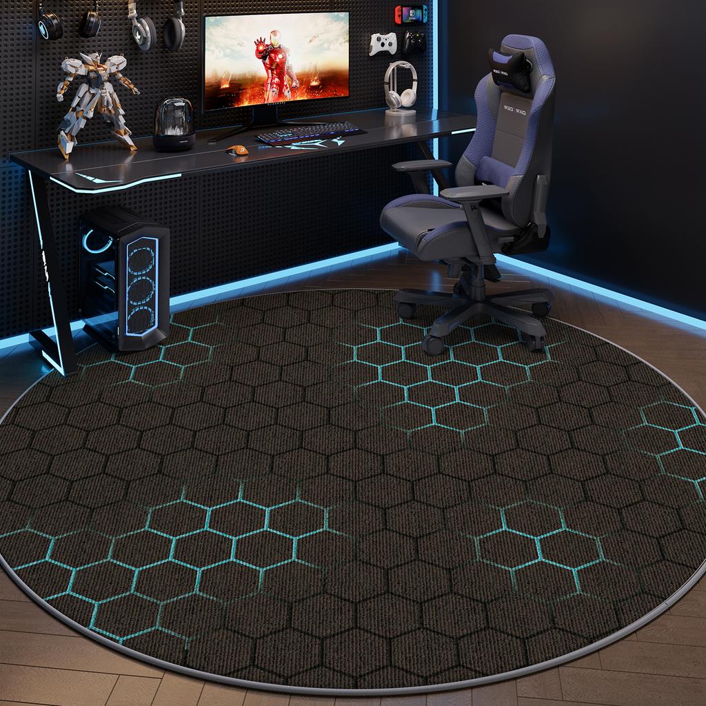 Computer Chair Floor Mat, Gaming Room Swivel Chair, Silent Pad, Office Chair, Washable Carpet, Home Decoration