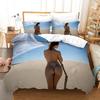 3D Bikini Series Pattern Bedding Set Sexy Beauty Pattern Quilt Cover and Pillow Case 2/3 Pieces Full Size Home Decoration for Homeboy Room