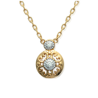 [J3118] - White Gold 'Goddess' Gold Plated Necklace - 15x11 Mm