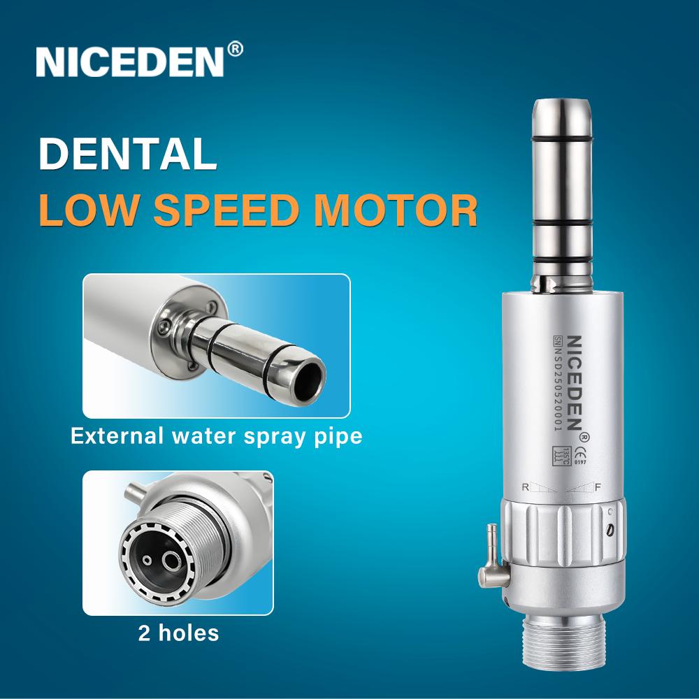 Niceden Kit Piesă de Mână Dentară de Viteză Mică Turbină cu Aer Dreaptă Contra Unghi Motor cu Aer 2/4 Orificii