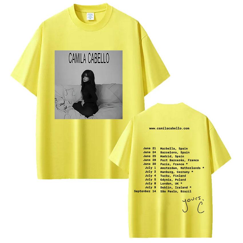 Camila Cabello Yours.C Tour 2025 T Shirt Unisex Women Summer Aesthetic Fashion T-shirt Tops 100% Cotton Oversized Tshirt Streetwear